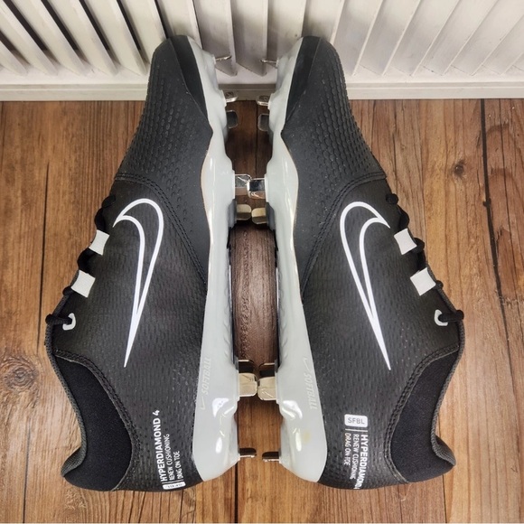 Nike Hyperdiamond 4 Elite Women's Softball Cleats ‘Black/Grey’ CZ5917-010 Sz 9 - Picture 5 of 6